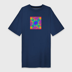 Женская футболка-платье Цветные квадраты в квадрате