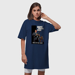 Футболка женская-платье GTA Майкл де Санта, цвет: тёмно-синий — фото 2