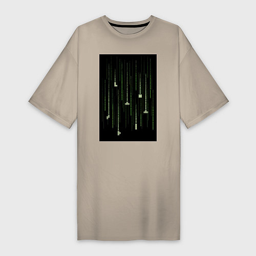Женская футболка-платье Tetris simulation / Миндальный – фото 1