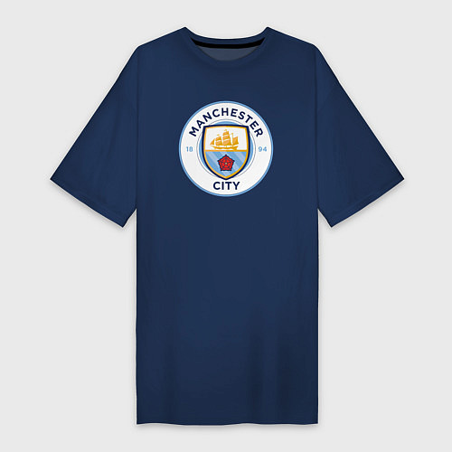 Женская футболка-платье Manchester City FC / Тёмно-синий – фото 1