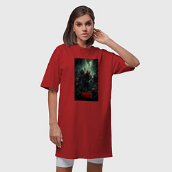 Футболка женская-платье Зомби на острове, цвет: красный — фото 2
