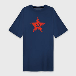 Футболка женская-платье USSR star, цвет: тёмно-синий