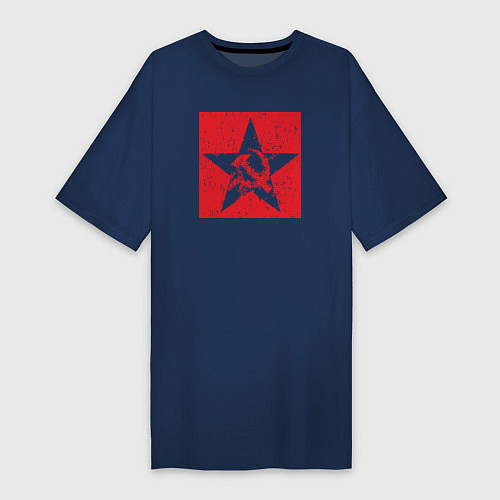 Женская футболка-платье Star USSR / Тёмно-синий – фото 1