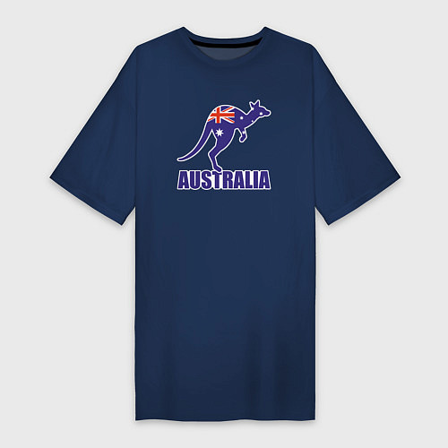 Женская футболка-платье Австралийский кенгуру / Тёмно-синий – фото 1