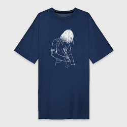 Футболка женская-платье Kurt Cobain grunge, цвет: тёмно-синий