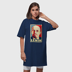 Футболка женская-платье Lenin, цвет: тёмно-синий — фото 2