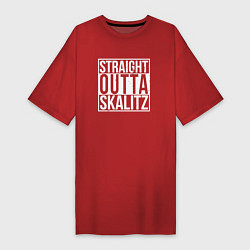 Футболка женская-платье Straight outta Skalitz, цвет: красный