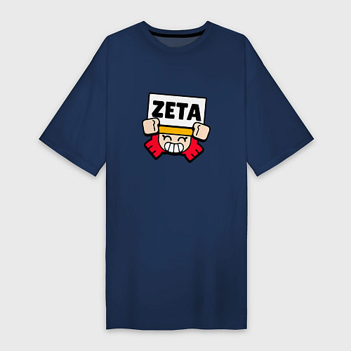 Женская футболка-платье Значок болельщика Zeta Brawl Stars / Тёмно-синий – фото 1