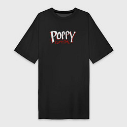 Футболка женская-платье Poppy Playtime лого, цвет: черный