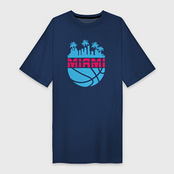 Футболка женская-платье Miami city, цвет: тёмно-синий