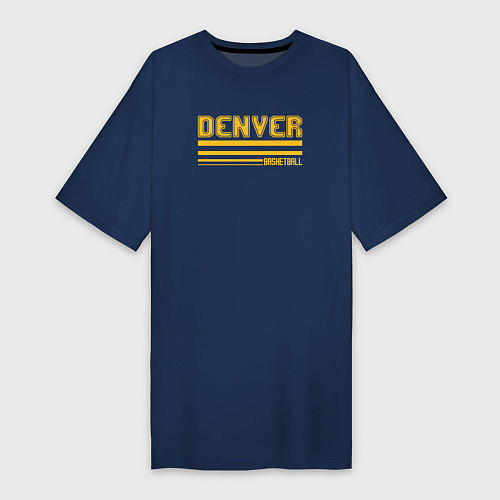 Женская футболка-платье Basketball Denver / Тёмно-синий – фото 1