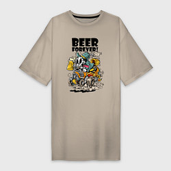 Женская футболка-платье Beer forever - motto