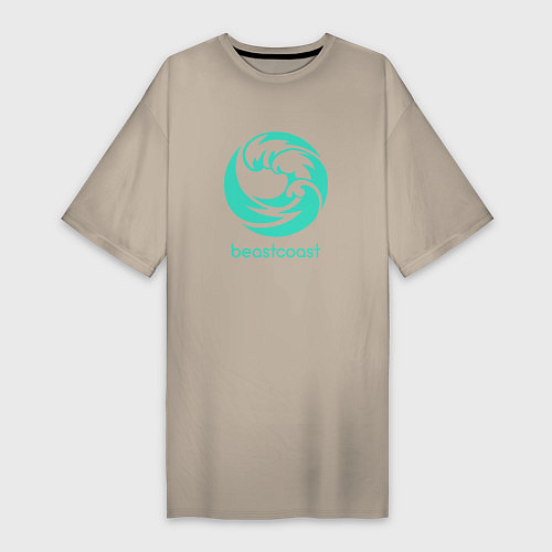 Женская футболка-платье Beastcoast logo / Миндальный – фото 1