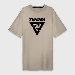 Футболка женская-платье Tundra esports logo, цвет: миндальный