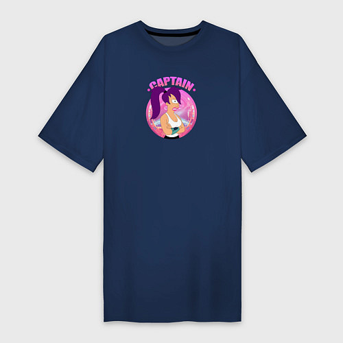 Женская футболка-платье Futurama: Капитан Лила / Тёмно-синий – фото 1