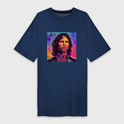 Женская футболка-платье Jim Morrison Strange colors Art