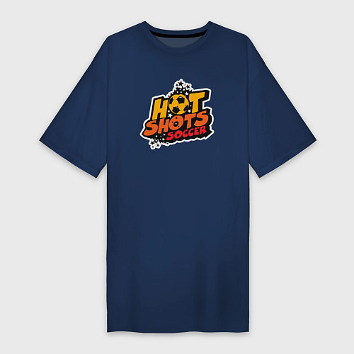 Женская футболка-платье Hot shots soccer / Тёмно-синий – фото 1