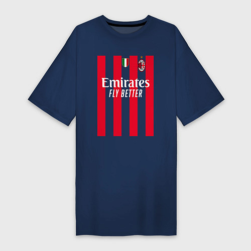 Женская футболка-платье ФК Милан форма 2223 домашняя / Тёмно-синий – фото 1