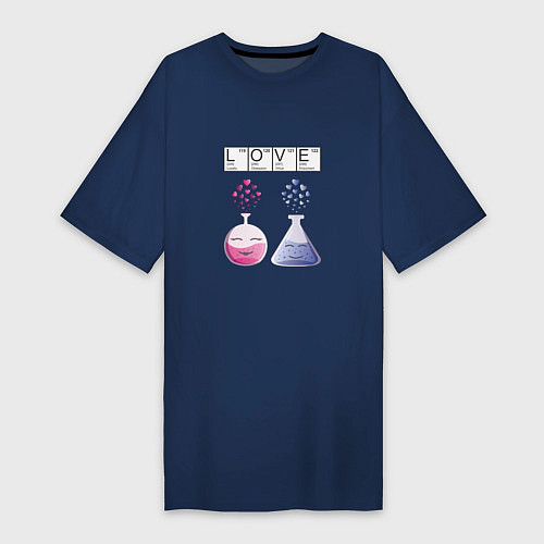 Женская футболка-платье Химия любви / Тёмно-синий – фото 1