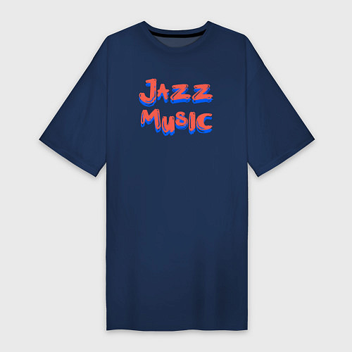 Женская футболка-платье Music jazz / Тёмно-синий – фото 1