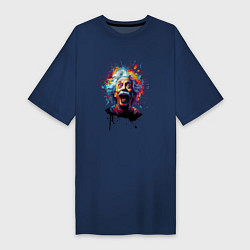 Женская футболка-платье Эйнштейн с языком в краске