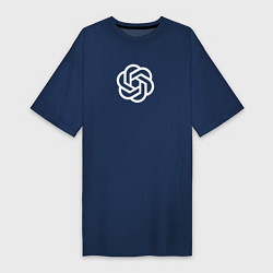 Футболка женская-платье Логотип Chat GPT, цвет: тёмно-синий