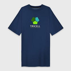Футболка женская-платье Tricell Inc, цвет: тёмно-синий
