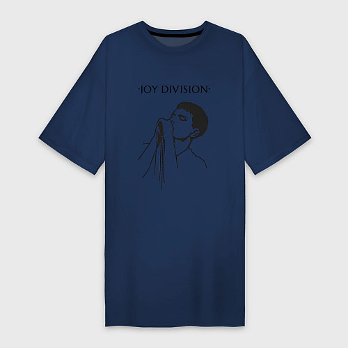 Женская футболка-платье Йен Кёртис Joy Division / Тёмно-синий – фото 1