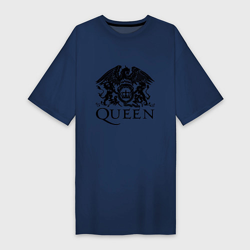 Женская футболка-платье Queen - logo / Тёмно-синий – фото 1
