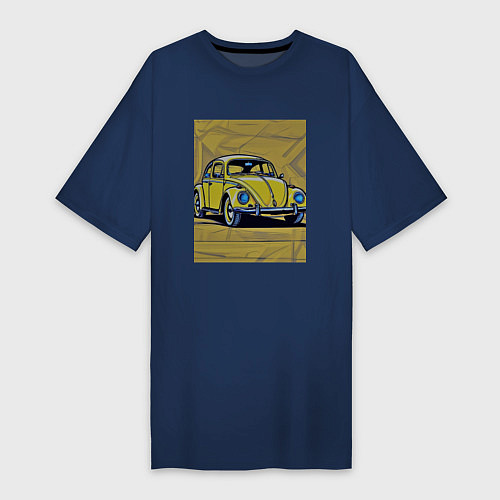 Женская футболка-платье Авто Жук / Тёмно-синий – фото 1