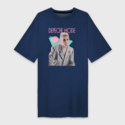 Футболка женская-платье Depeche Mode 80s Dave, цвет: тёмно-синий