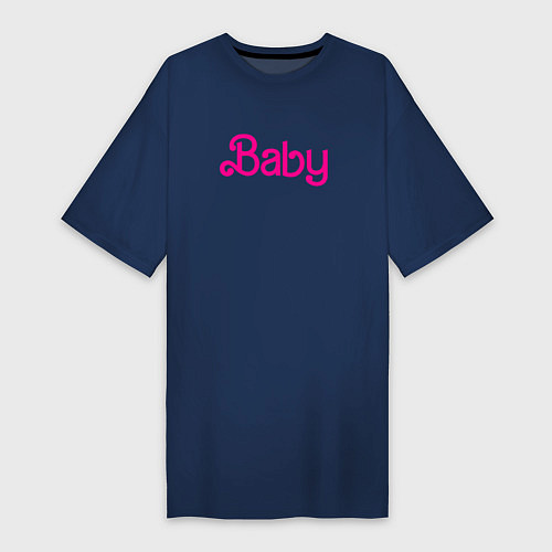 Женская футболка-платье Ребенок Барби / Тёмно-синий – фото 1