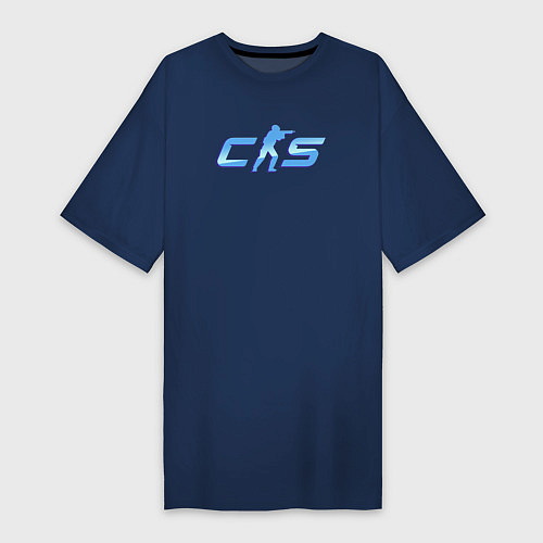 Женская футболка-платье CS2 blue logo / Тёмно-синий – фото 1