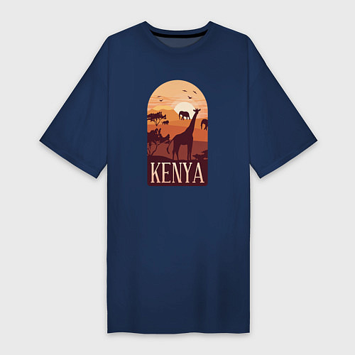 Женская футболка-платье Kenya / Тёмно-синий – фото 1