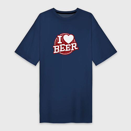 Женская футболка-платье Признание в любви к пиву / Тёмно-синий – фото 1