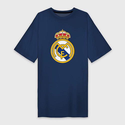 Женская футболка-платье Real madrid fc sport / Тёмно-синий – фото 1