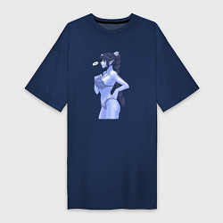 Футболка женская-платье Shadowheart - Baldurs Gate 3, цвет: тёмно-синий