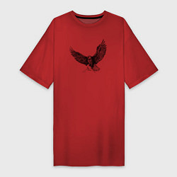 Футболка женская-платье Орёл машет крыльями, цвет: красный