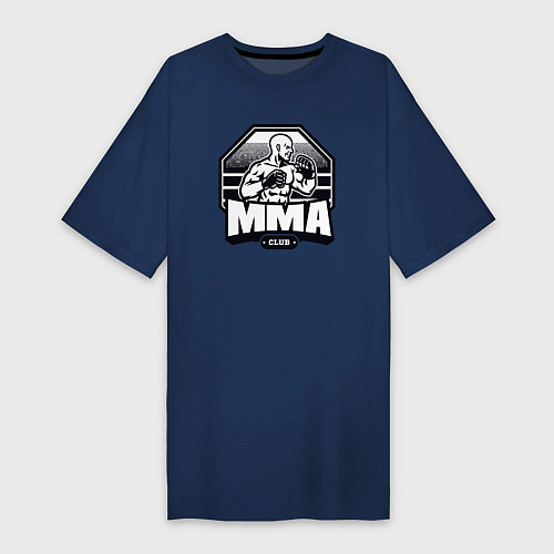 Женская футболка-платье MMA club / Тёмно-синий – фото 1