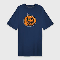 Футболка женская-платье Pumpkin Halloween, цвет: тёмно-синий