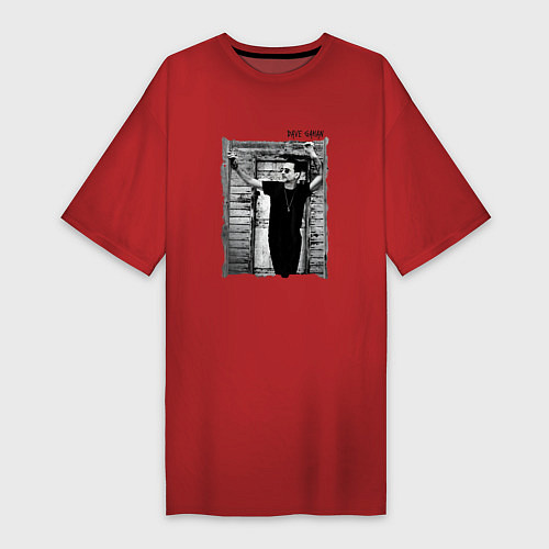Женская футболка-платье Depeche Mode - Dave Gahan by Anton Corbijn / Красный – фото 1
