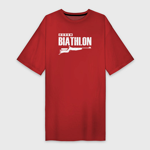 Женская футболка-платье Biathlon - снайпер / Красный – фото 1
