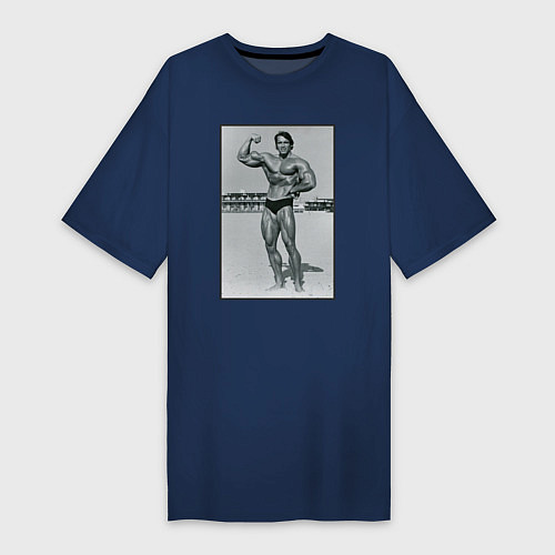 Женская футболка-платье Mister Schwarzenegger / Тёмно-синий – фото 1