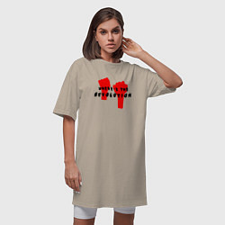 Футболка женская-платье Depeche Mode - Revolution mode, цвет: миндальный — фото 2