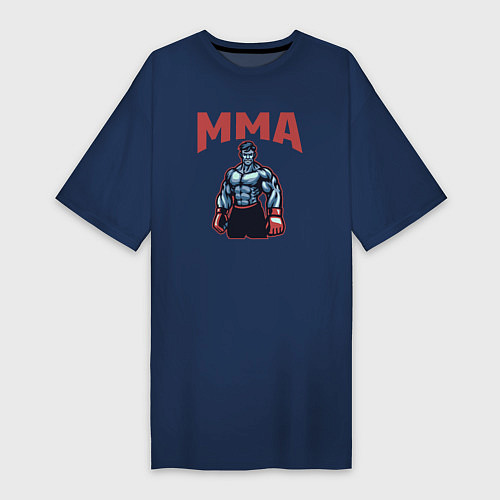 Женская футболка-платье MMA боец / Тёмно-синий – фото 1