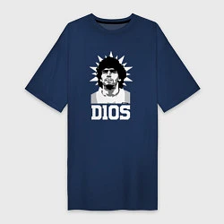 Футболка женская-платье Dios Diego Maradona, цвет: тёмно-синий