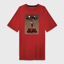 Футболка женская-платье Red Dead Redemption II, цвет: красный