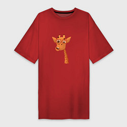 Женская футболка-платье Мультяшный жираф