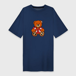 Женская футболка-платье Медведь Марат в спортивном костюме