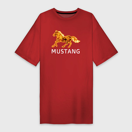 Женская футболка-платье Mustang firely art / Красный – фото 1